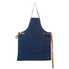 Tablier BBQ en coton bleu nuit